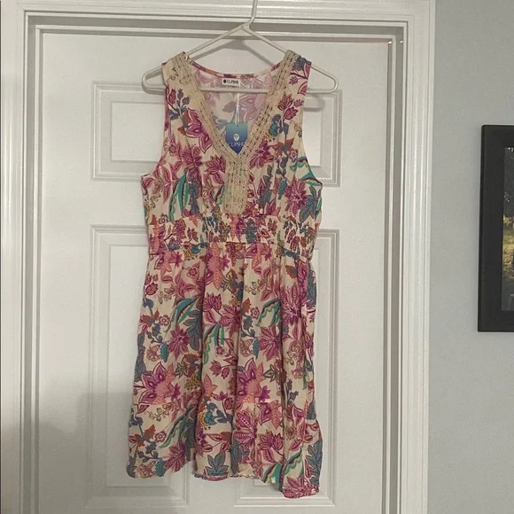 Cupshe Floral Maxi Dress - Pink and Cream - Picture 1 of 4